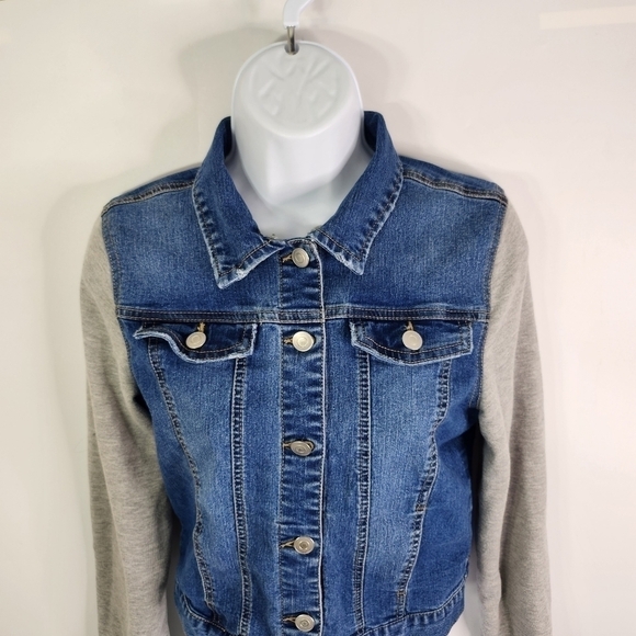 LOVE TREE DENIM Cropped Jean Jacket Women's Medium - Picture 4 of 9